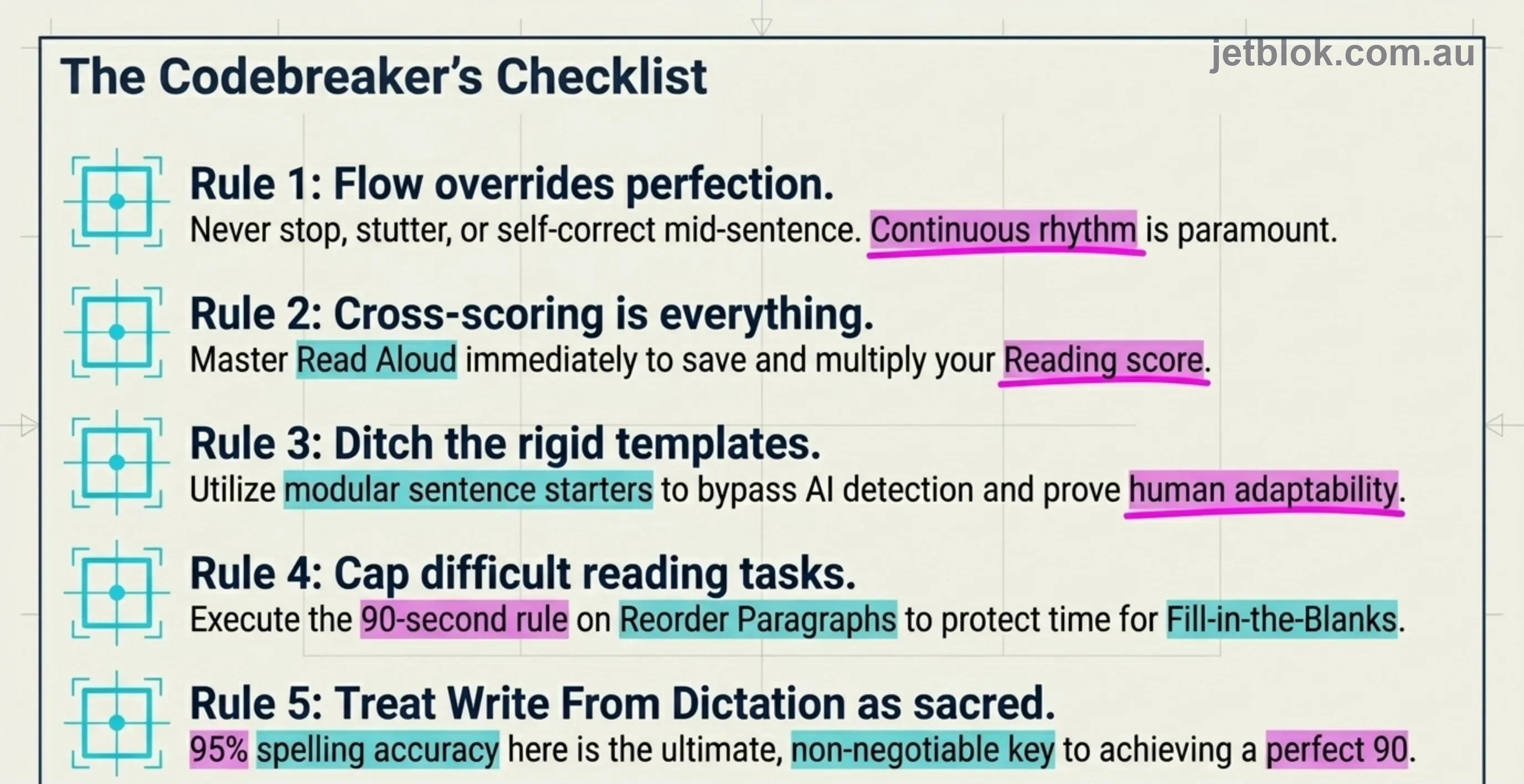 The Codebreaker's Checklist — 5 golden rules for PTE 90