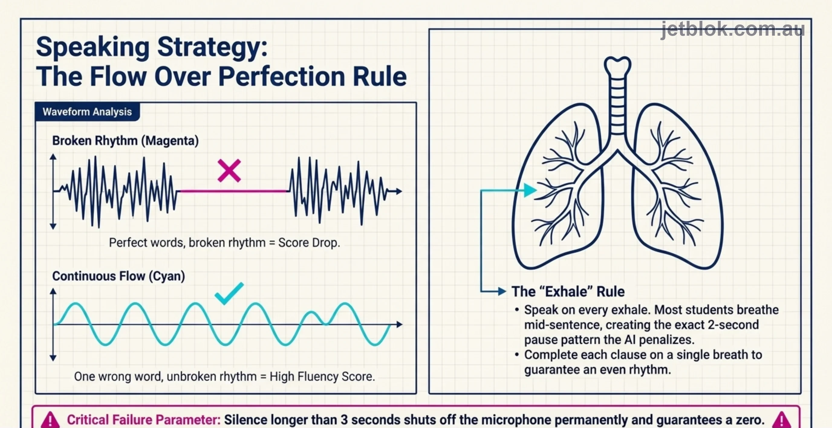 Flow over perfection — waveform analysis showing broken rhythm vs continuous flow